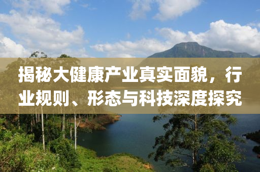 揭秘大健康產(chǎn)業(yè)真實面貌，行業(yè)規(guī)則、形態(tài)與科技深度探究